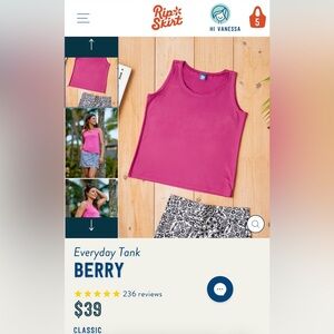 Ripskirt Hawaii Berry Pink Tank Top NWT